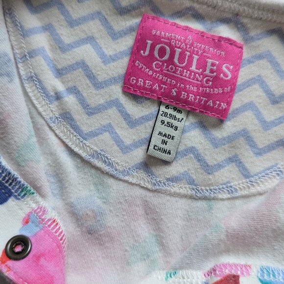 Joules Razamataz Pink Floral Print Cotton Babygrow Pajamas - Size 6-9M - Picture 3 of 5